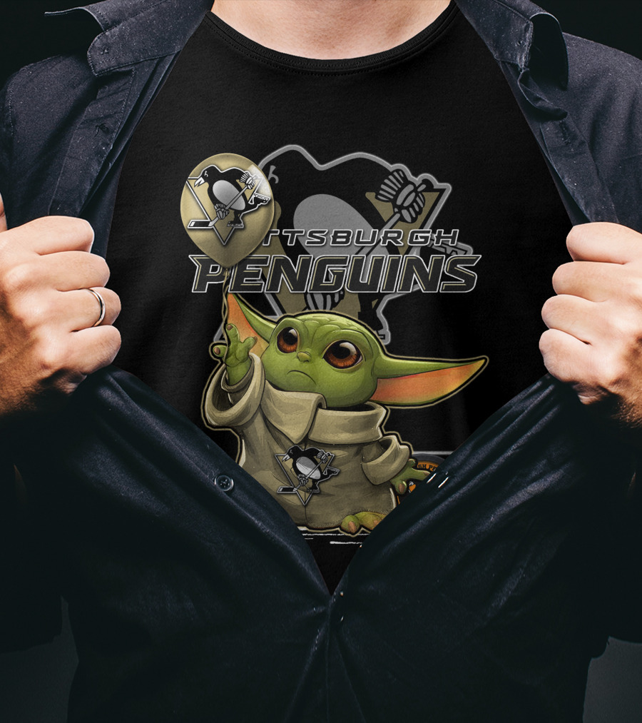 Yoda Pittsburgh Penguins Hockey Force Baby Alien T-Shirt