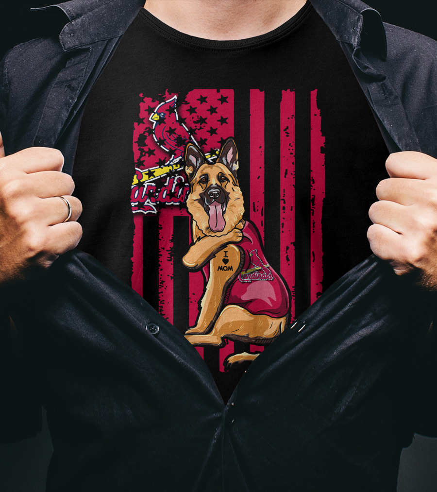German Shepherd I Mom St. Louis Cardinals T-Shirt