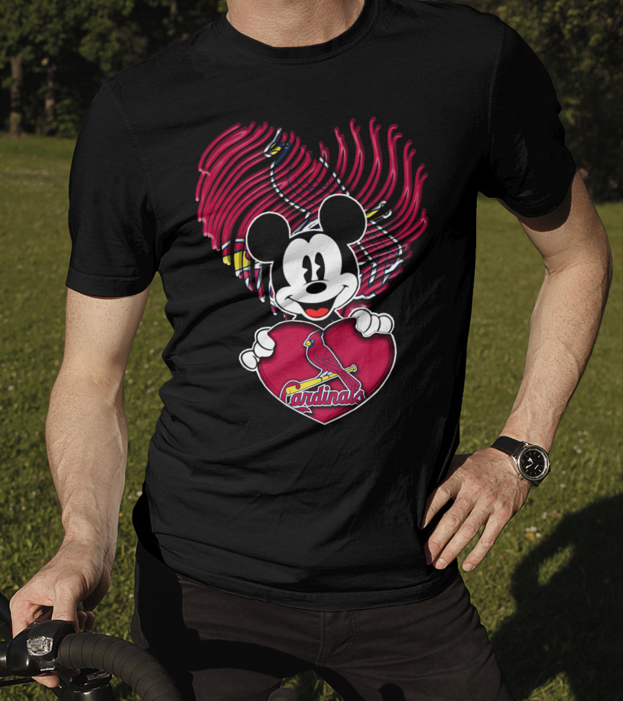 Mickey Mouse St. Louis Cardinals Heart T-Shirt