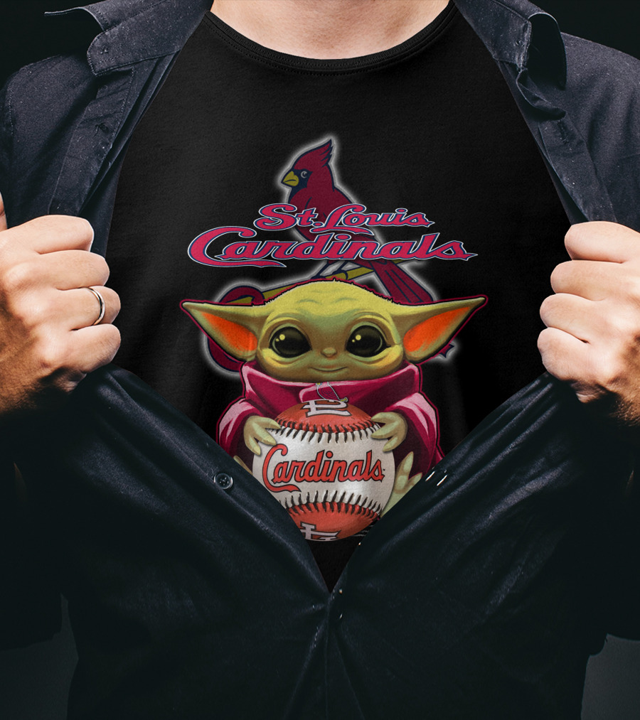 Yoda St. Louis Cardinals Baseball Star Wars Baby Yoda T-Shirt