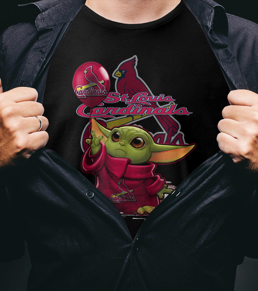 Yoda St. Louis Cardinals Baseball Balloon T-Shirt
