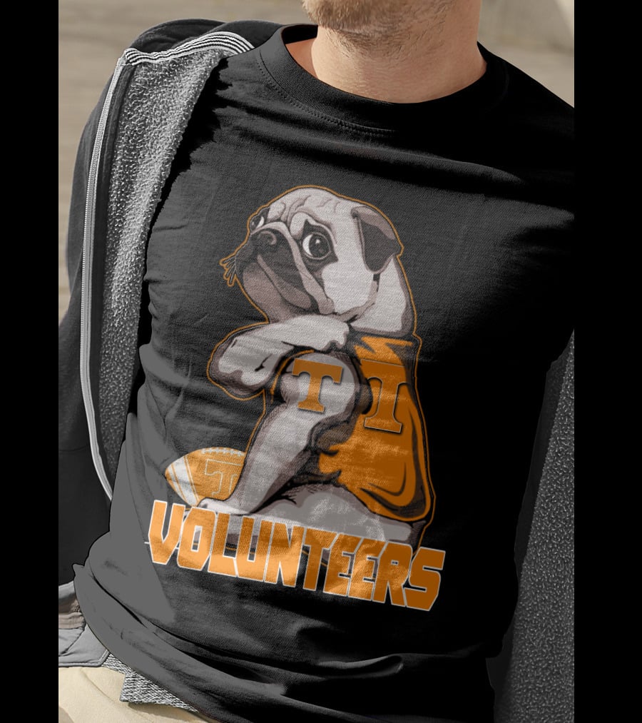 Pug T Volunteers Football T-Shirt