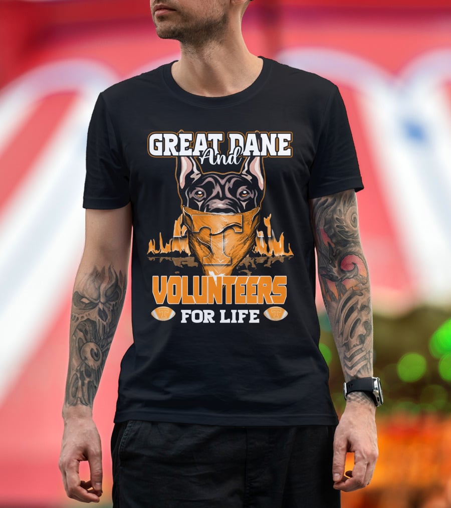 Great Dane And Volunteers For Life Tennessee T-Shirt