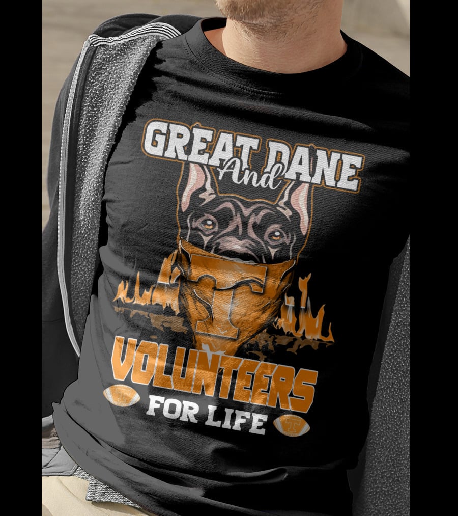 Great Dane And Volunteers For Life Tennessee T-Shirt