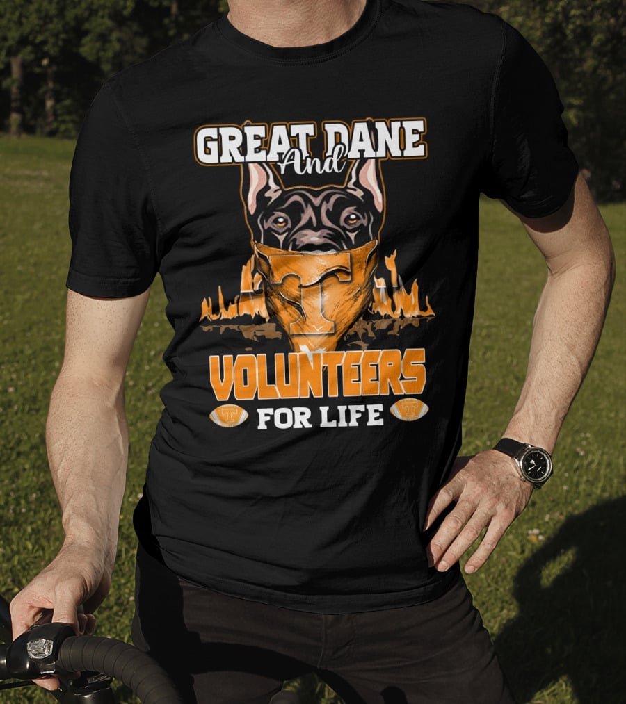 Great Dane And Volunteers For Life Tennessee T-Shirt