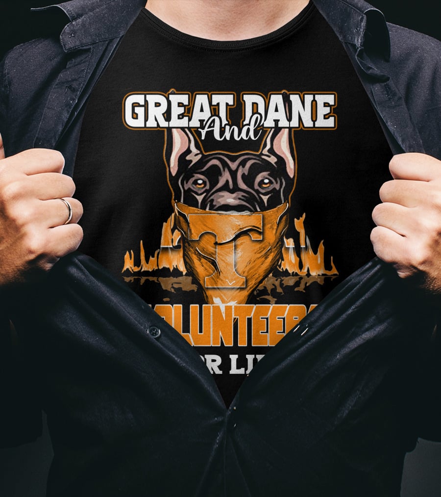 Great Dane And Volunteers For Life Tennessee T-Shirt