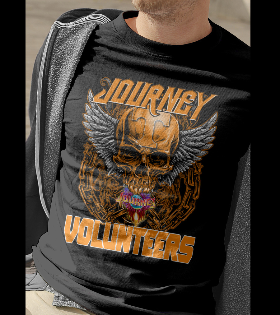 Journey Volunteers Winged Skull Chain Flame T-Shirt