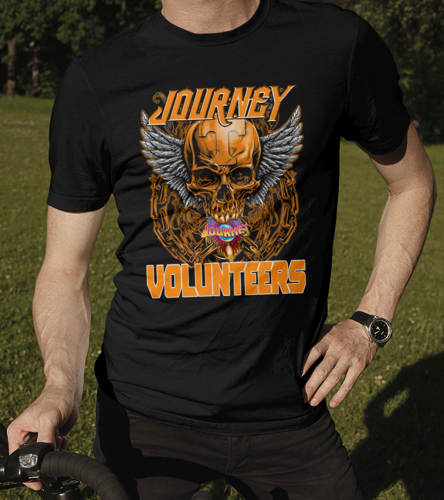 Journey Volunteers Winged Skull Chain Flame T-Shirt