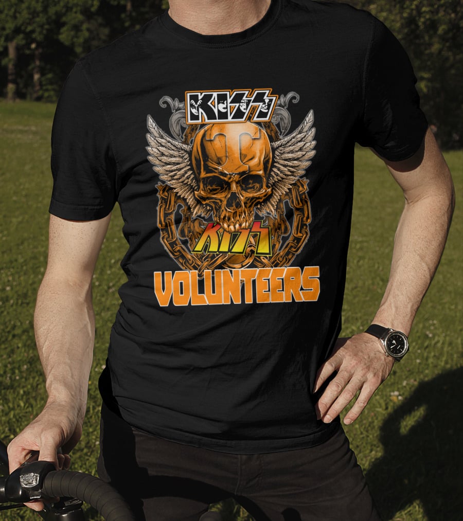 Kiss Tennessee Volunteers Skull Wings Chain T-Shirt