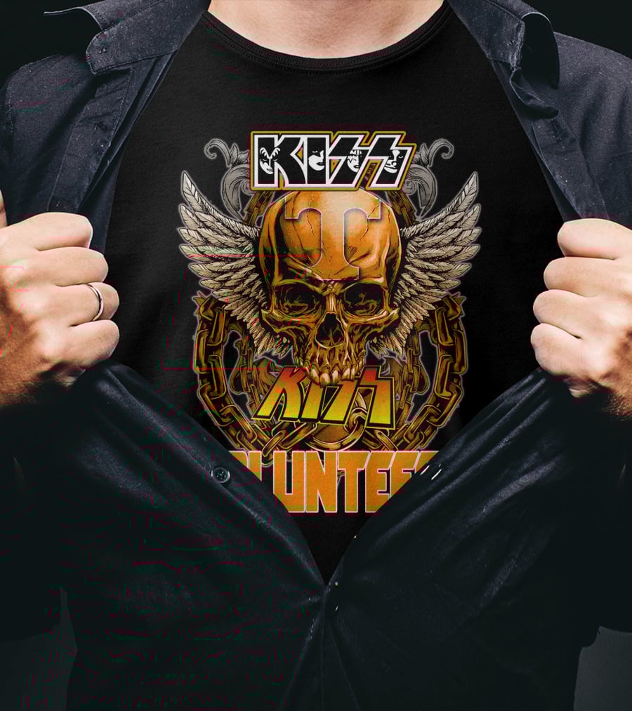 Kiss Tennessee Volunteers Skull Wings Chain T-Shirt