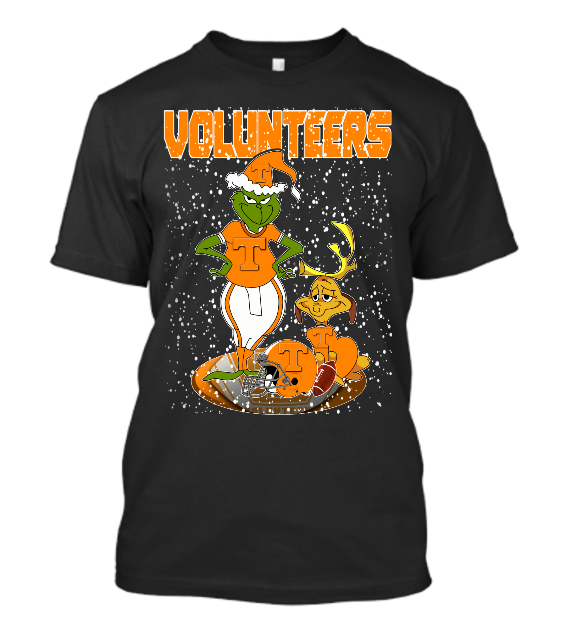 Grinch Tennessee Volunteers Christmas Football T-Shirt