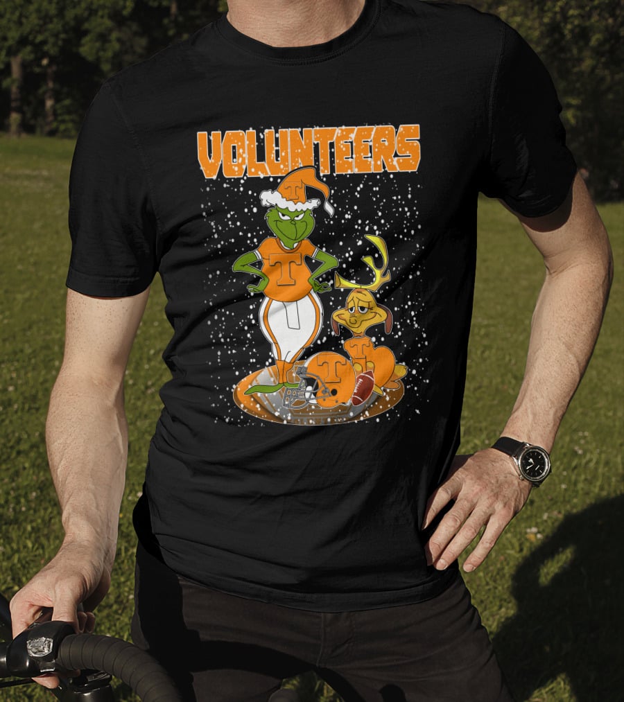 Grinch Tennessee Volunteers Christmas Football T-Shirt