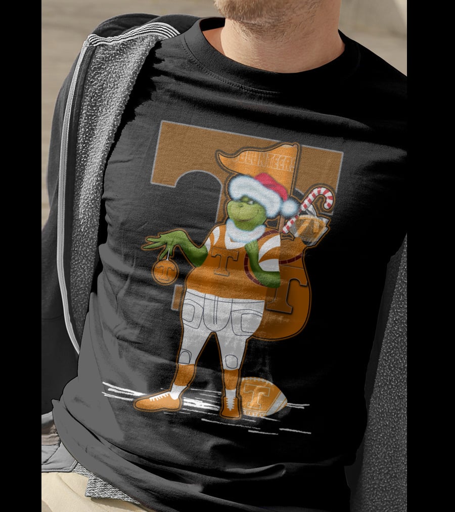 Grinchxmas Tennessee Volunteers Holiday Football Spirit T-Shirt