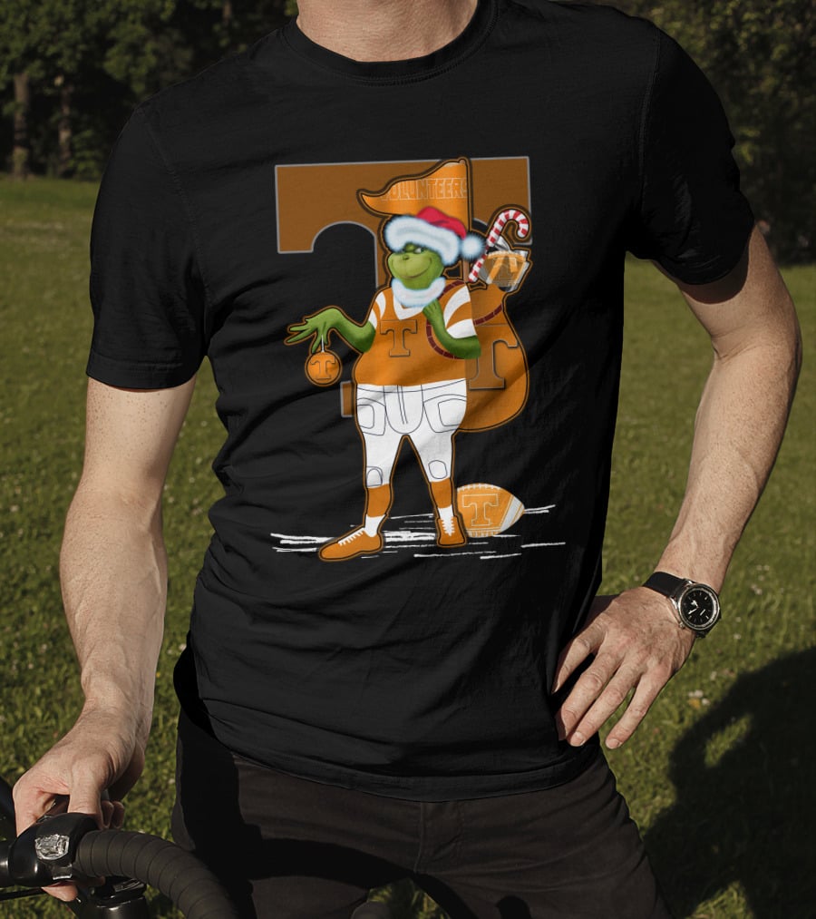 Grinchxmas Tennessee Volunteers Holiday Football Spirit T-Shirt