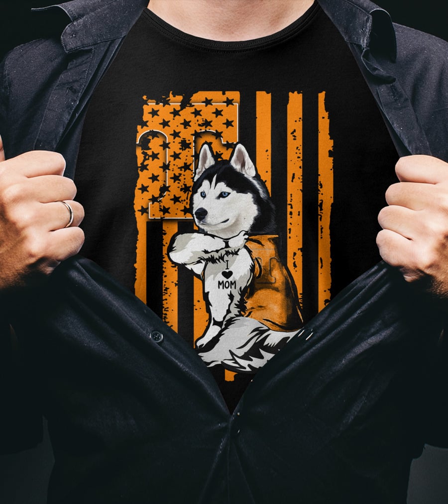 Siberian Husky Mom Tennessee Volunteers T-Shirt