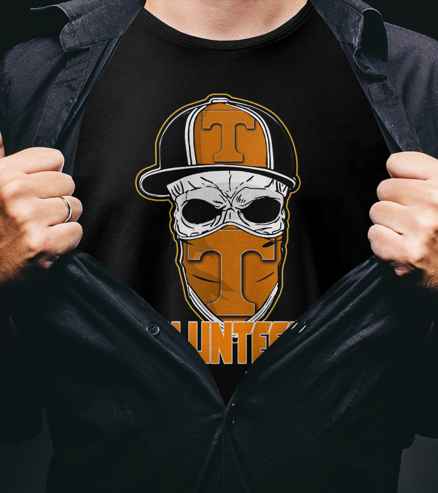 Skull With Hat Tennessee Volunteers Logo Bandana T-Shirt