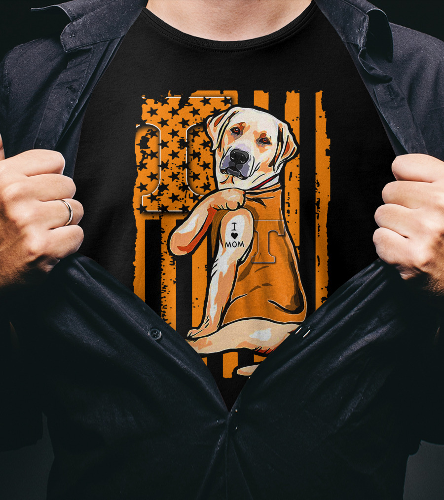 Labrador Retriever I Love Mom Tennessee Volunteers T-Shirt