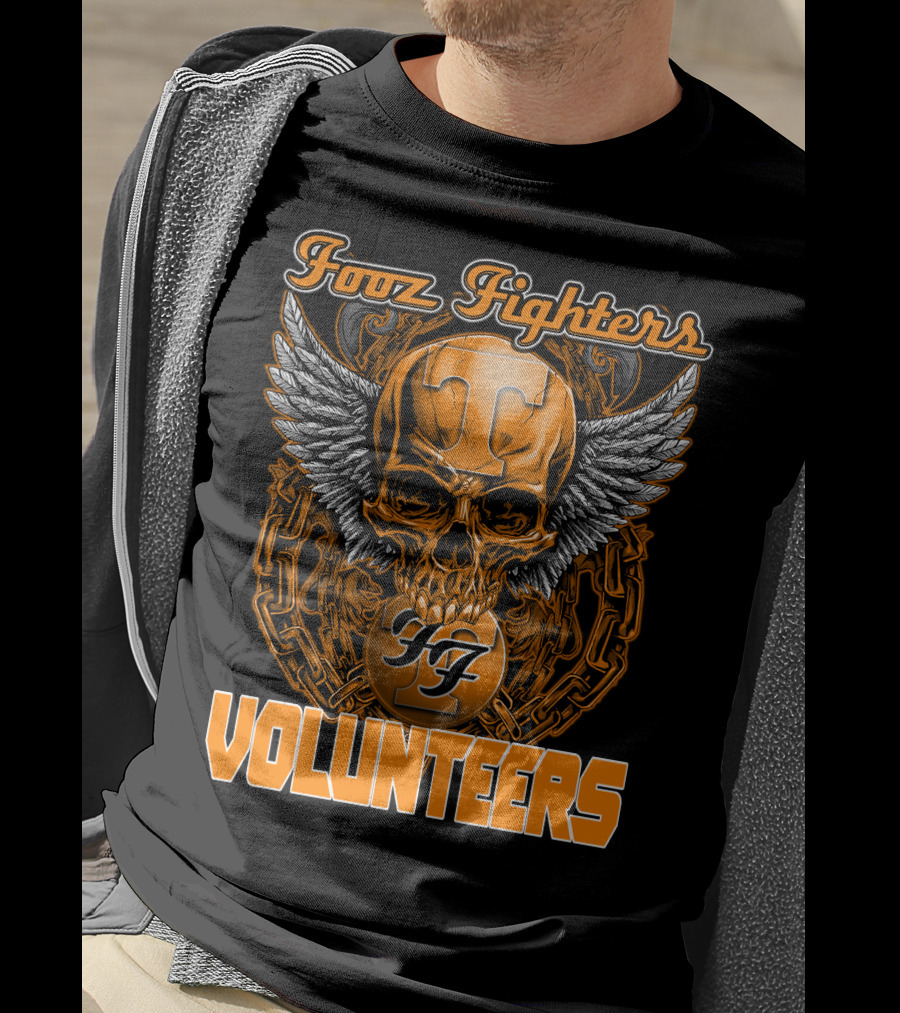 Fooz Fighters Volunteers Tennessee Skull Wings T-Shirt