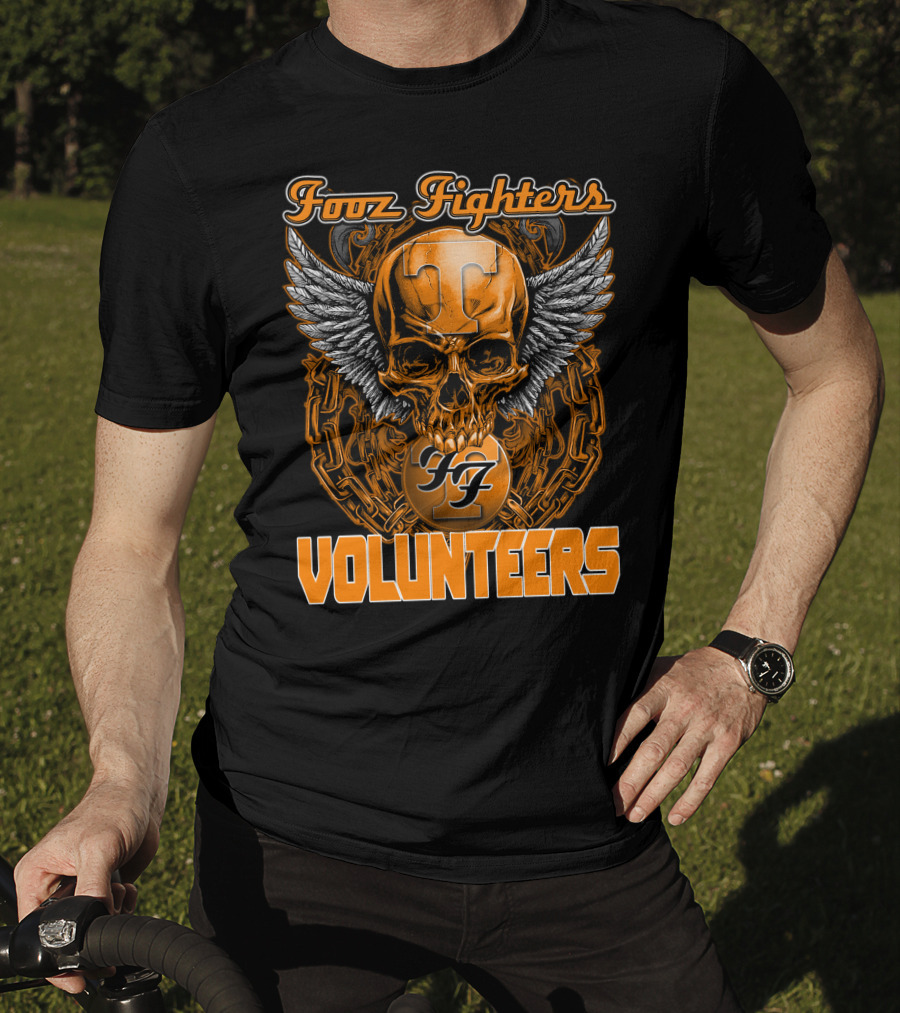 Fooz Fighters Volunteers Tennessee Skull Wings T-Shirt