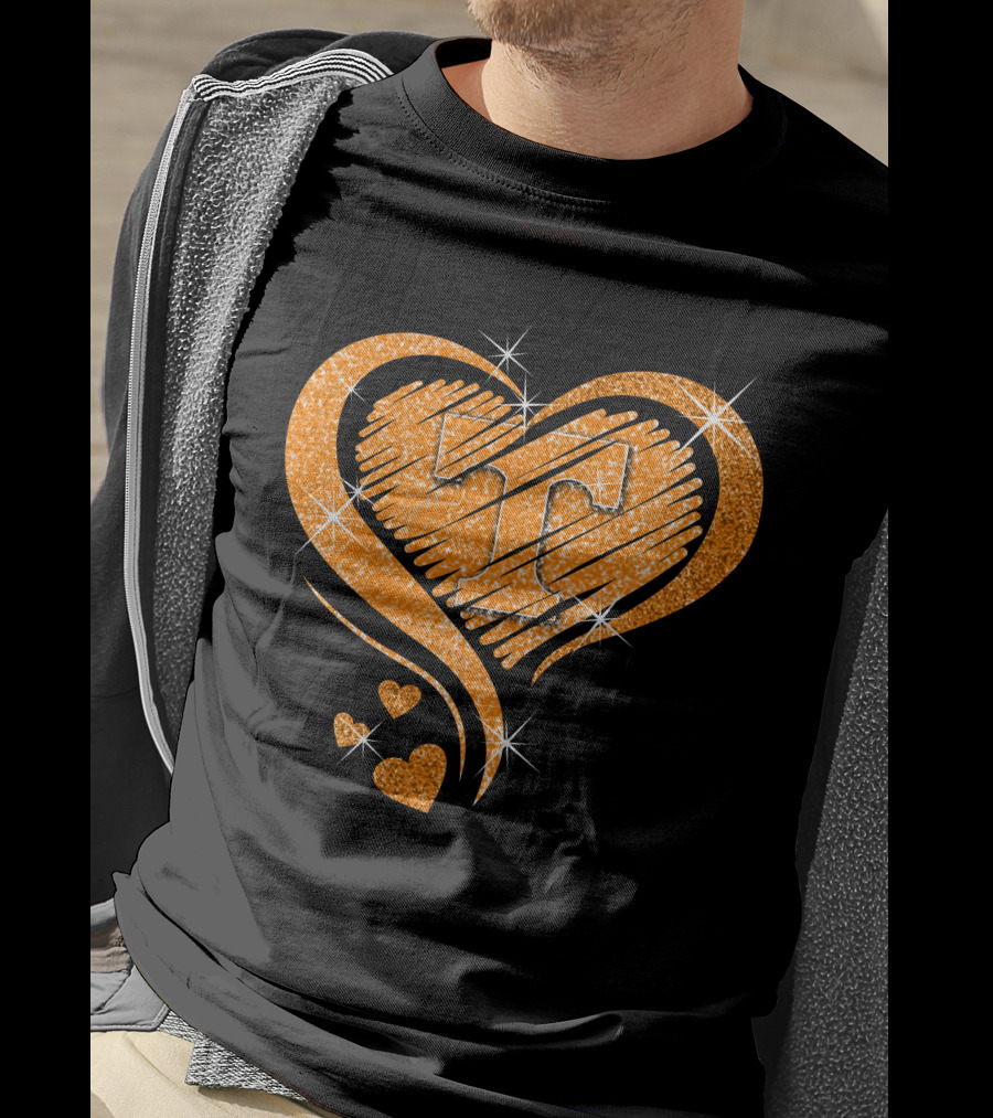 Heart Diamond Glitter Tennessee Volunteers T-Shirt