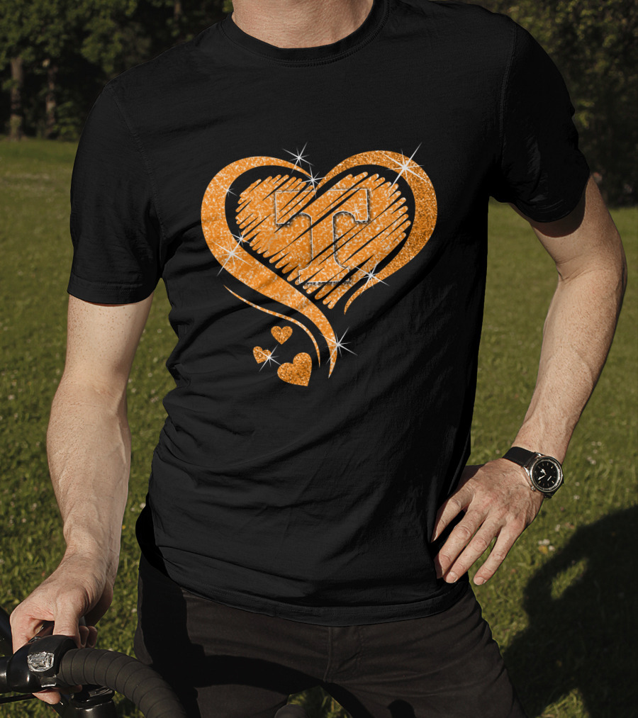 Heart Diamond Glitter Tennessee Volunteers T-Shirt