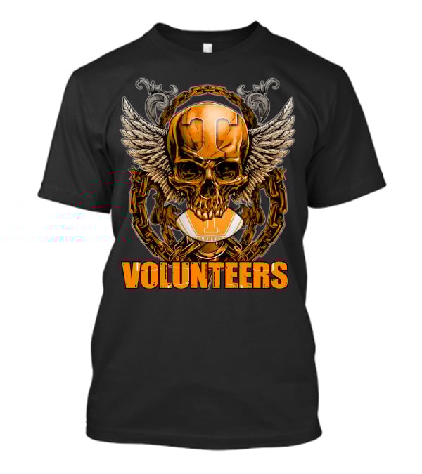 Winged Skull Tennessee Volunteers Football Orange Chains T-Shirt