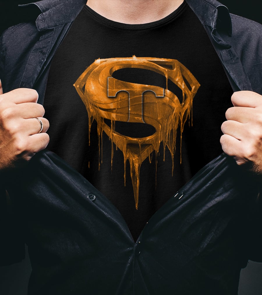 Superman Tennessee Volunteers Dripping Orange T-Shirt