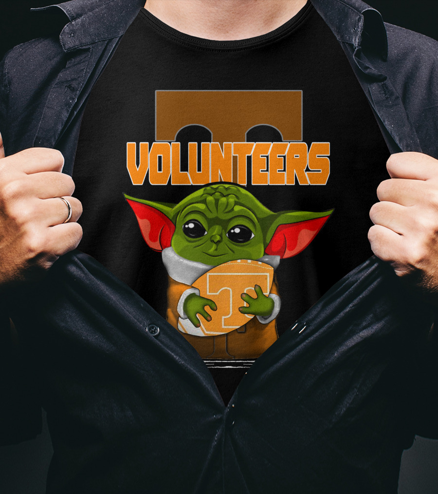 Volunteers Yoda Tennessee Fan Football T-Shirt