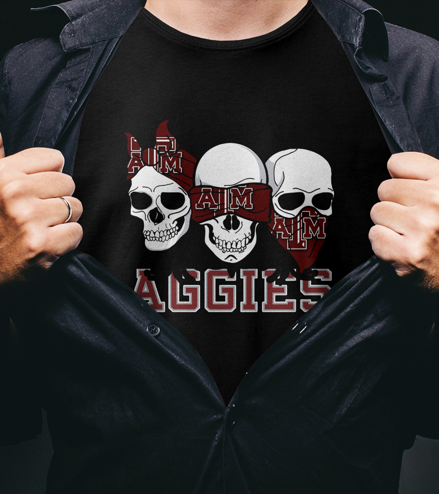 Texas A&M Aggies Skull Trio T-Shirt