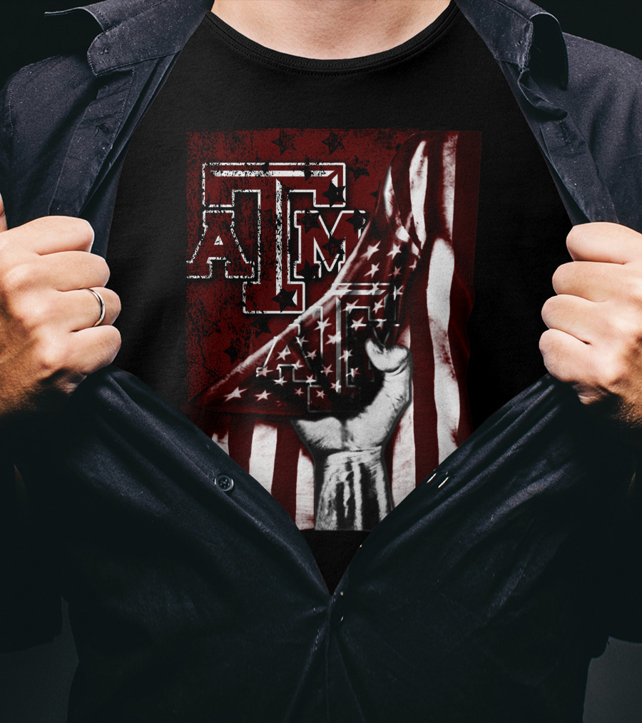 Texas A&M Aggies American Flag T-Shirt