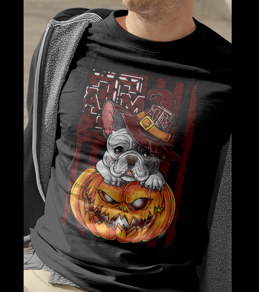 Hlw Bulldog Texas A&M Aggies Halloween Pumpkin Hat T-Shirt
