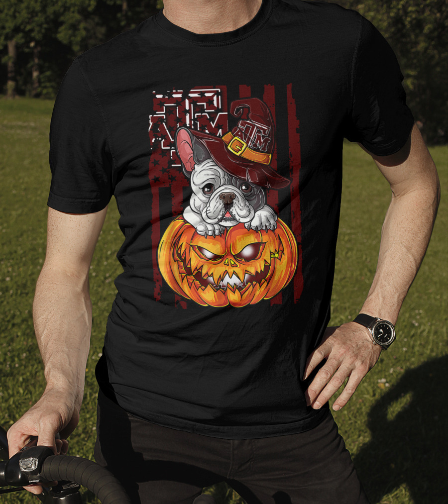 Hlw Bulldog Texas A&M Aggies Halloween Pumpkin Hat T-Shirt