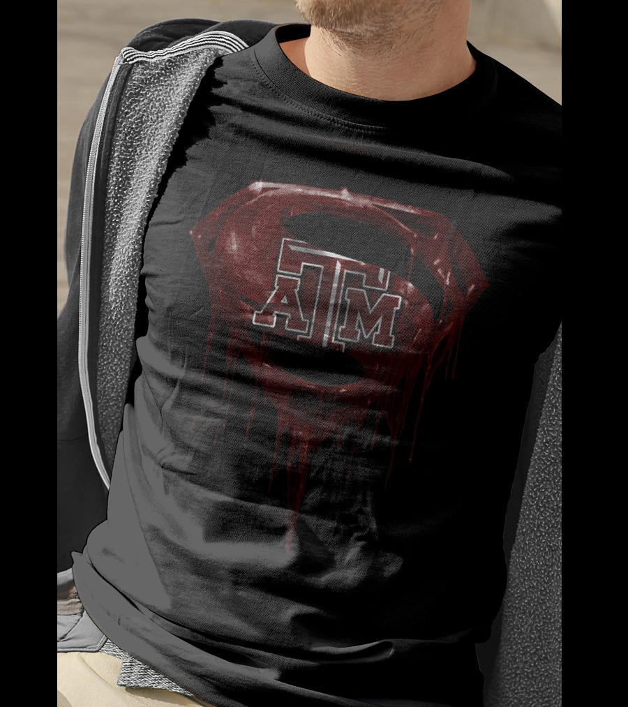 Texas A&M Aggies Dripping Superman T-Shirt