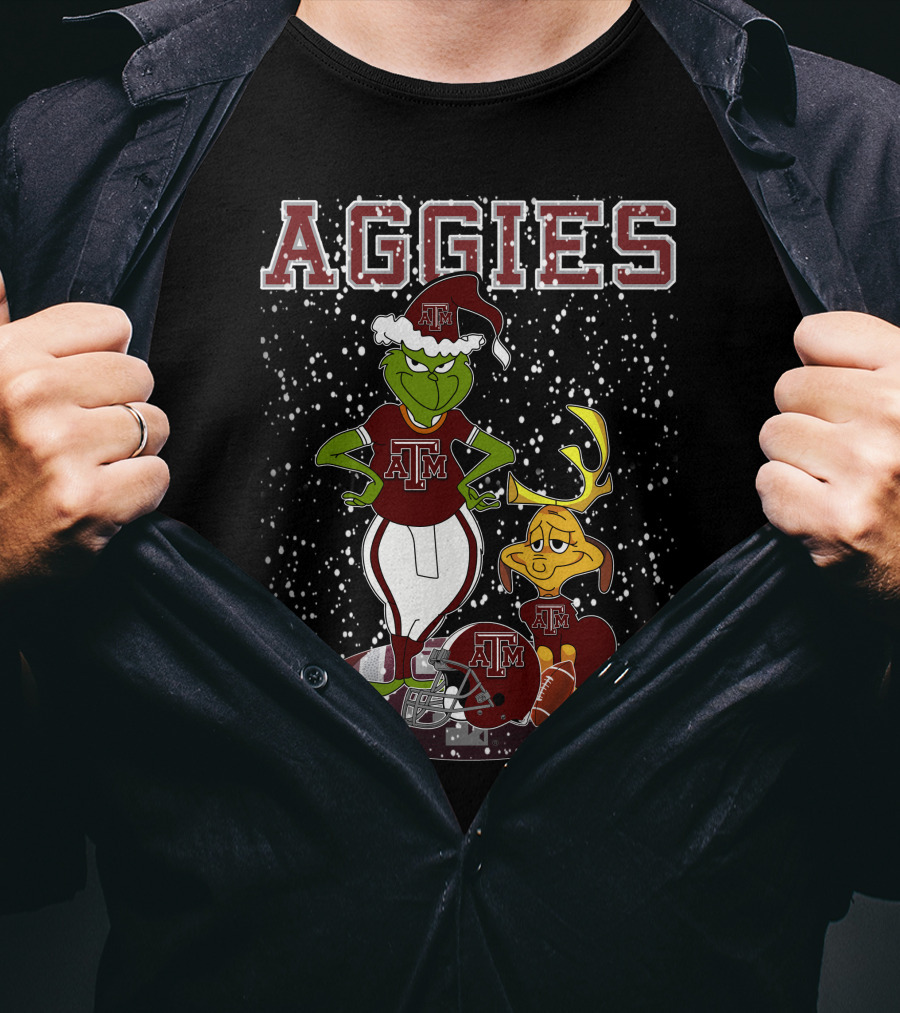 Aggies Grinchxmas Texas A&M Football Holiday T-Shirt