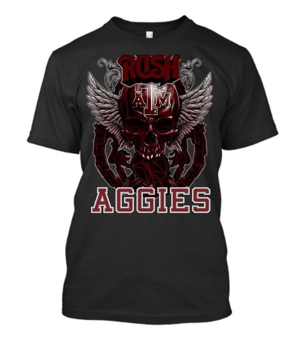 Rush Texas A&M Aggies Skull Wings T-Shirt