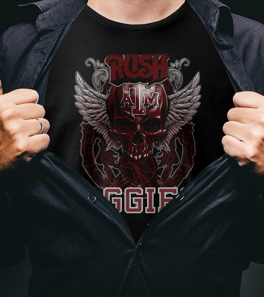 Rush Texas A&M Aggies Skull Wings T-Shirt