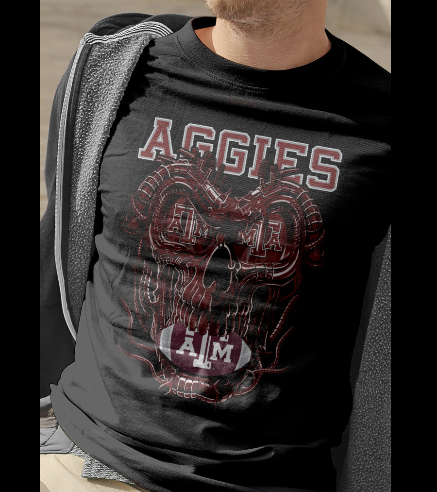 Aggies Dragonskull Texas A&M Football T-Shirt