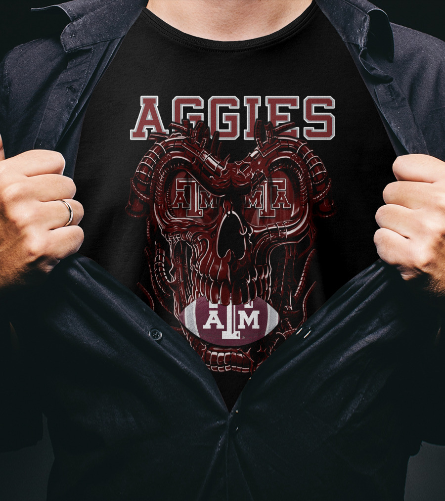 Aggies Dragonskull Texas A&M Football T-Shirt