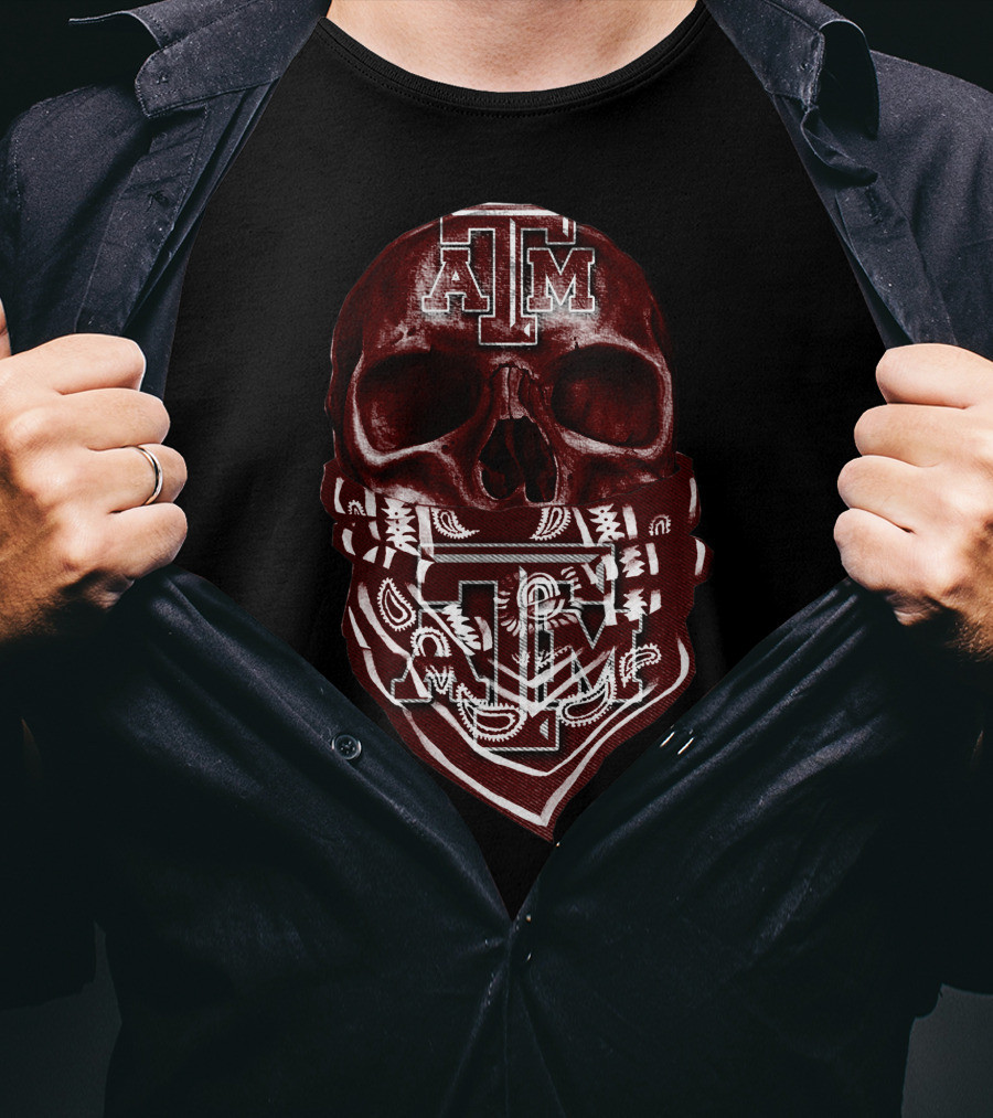 Texas A&M Aggies Skull Bandana T-Shirt