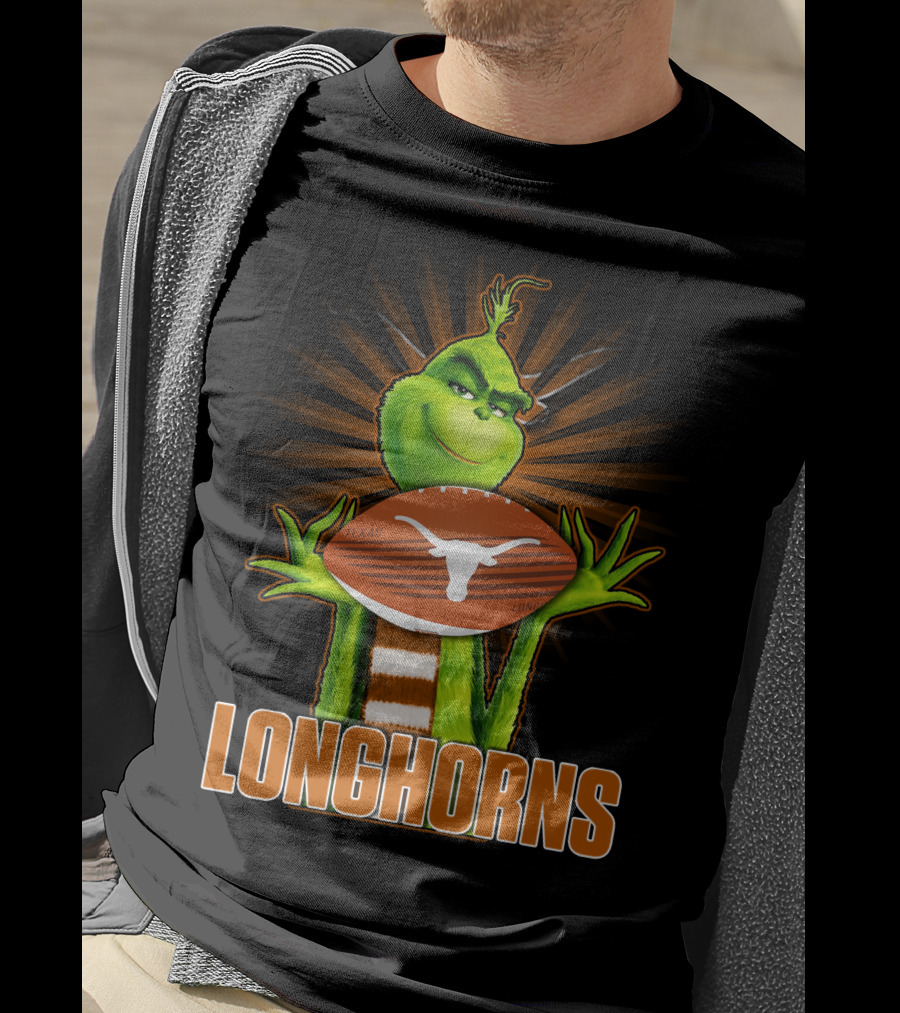 Texas Longhorns Grinch Football T-Shirt