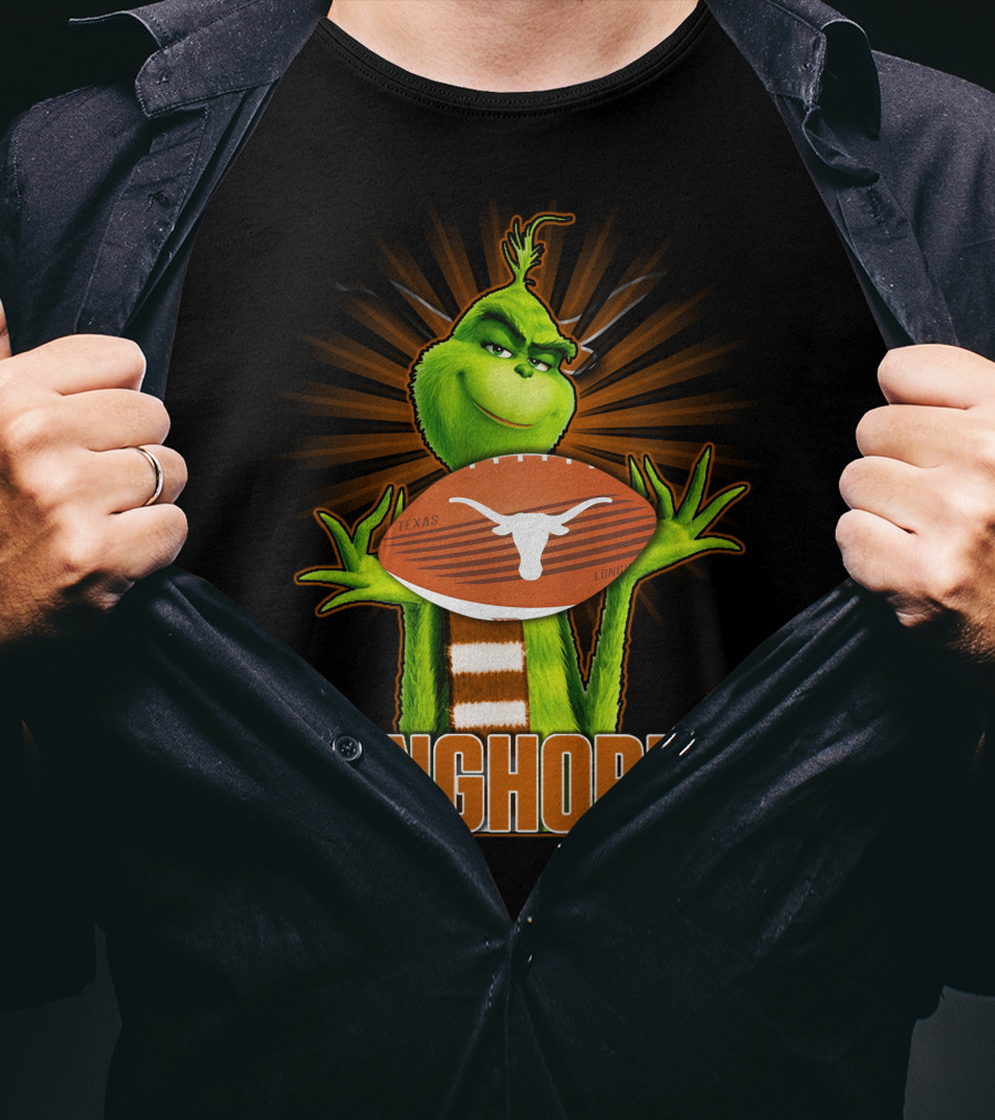 Texas Longhorns Grinch Football T-Shirt