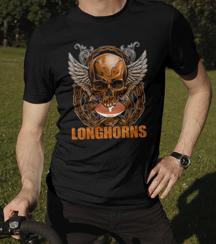 Longhorns Skull Football Wings Texas Longhorns T-Shirt