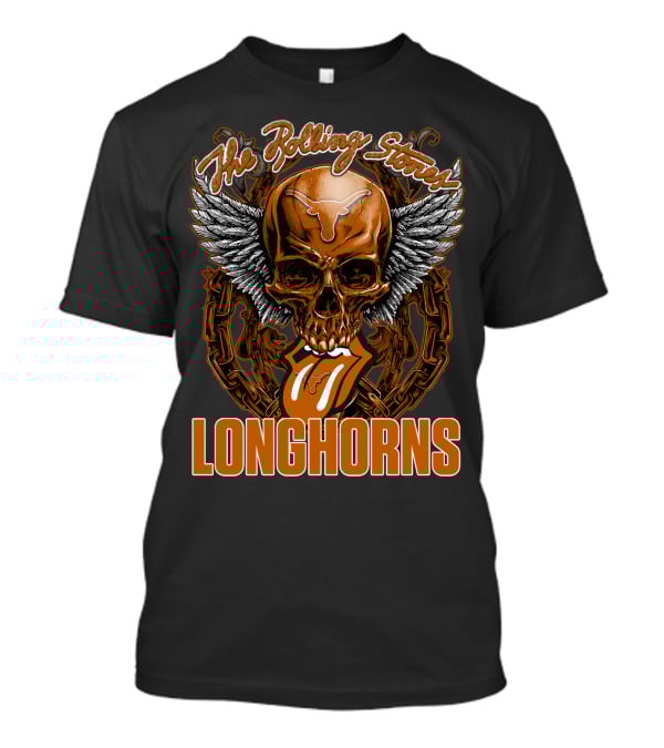 The Rolling Stones Texas Longhorns Skull Winged Tongue T-Shirt