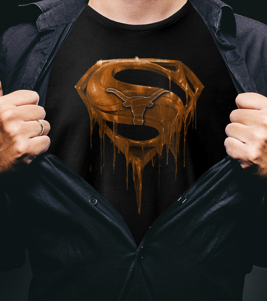 Texas Longhorns Dripping Superman T-Shirt