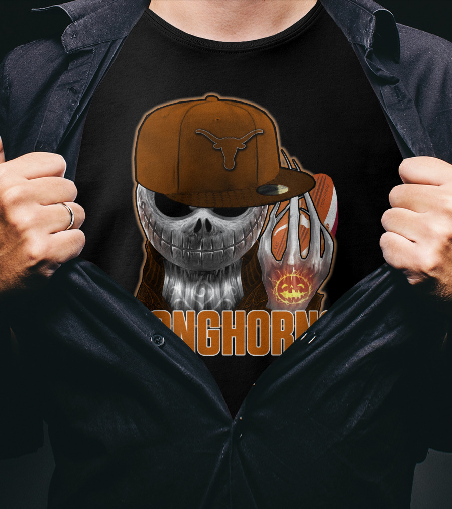 Longhorns Jackskull Football Texas T-Shirt