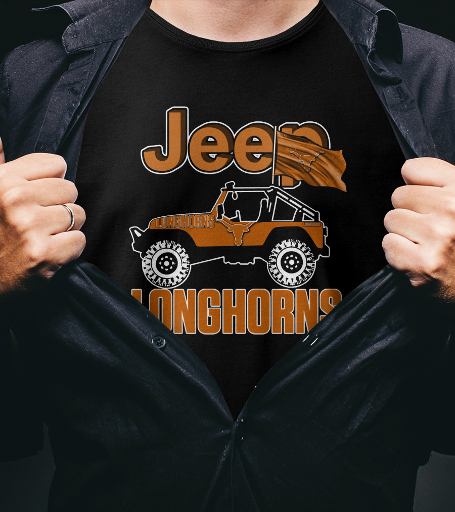 Jeep Longhorns Texas Flag Iconic T-Shirt