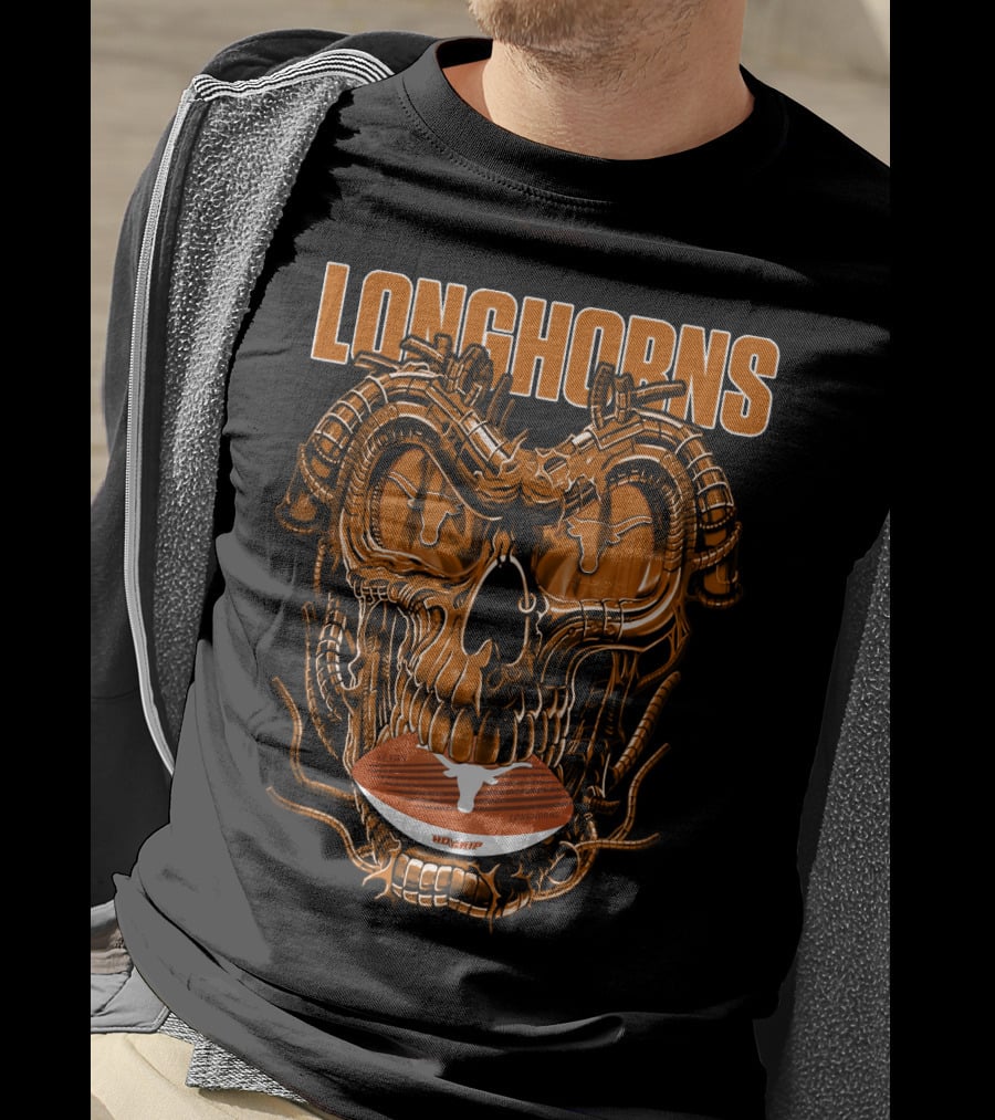 Longhorns Dragonskull Texas Football Fusion T-Shirt