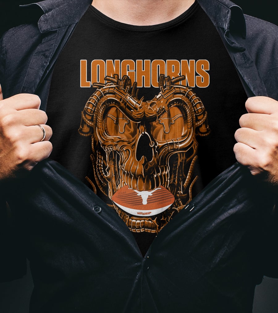 Longhorns Dragonskull Texas Football Fusion T-Shirt