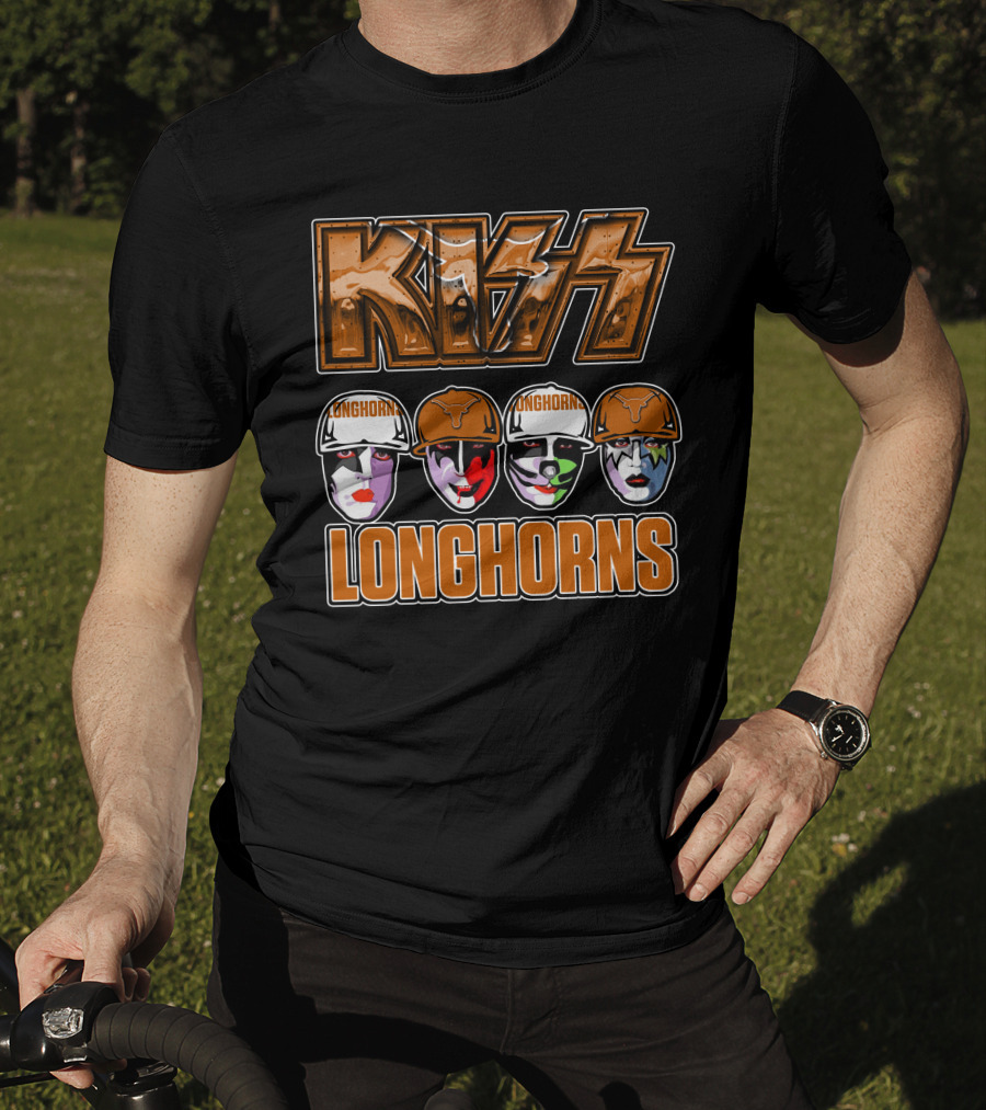 KISS Longhorns Texas Band-Themed NCAA Collaboration T-Shirt