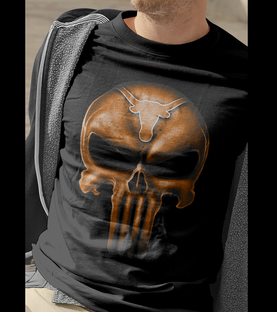 Texas Longhorns Punisher Skull T-Shirt